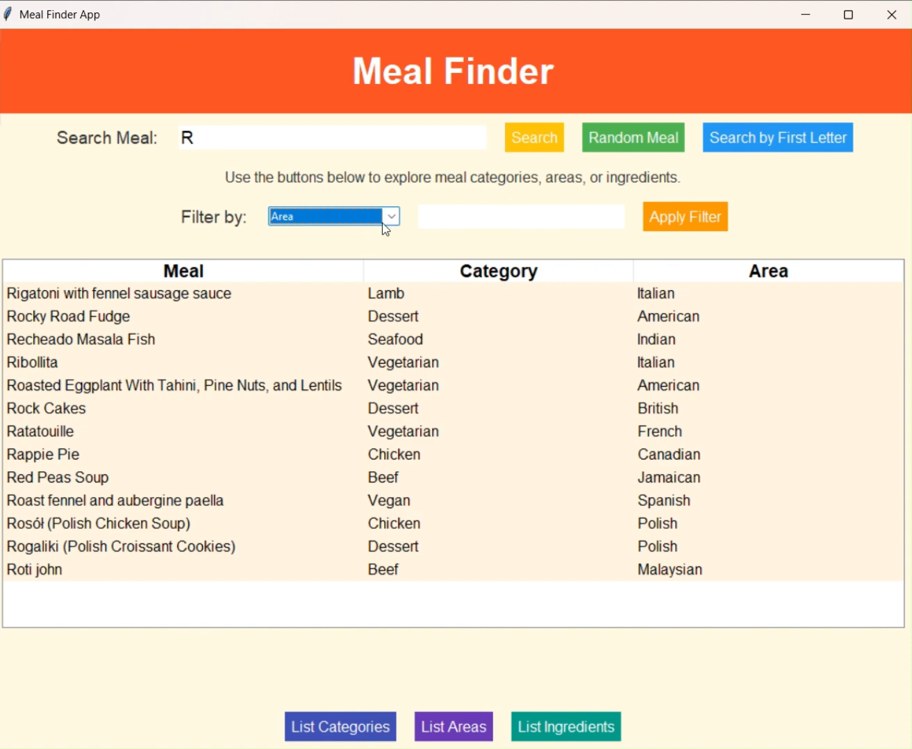 Meal Finder App